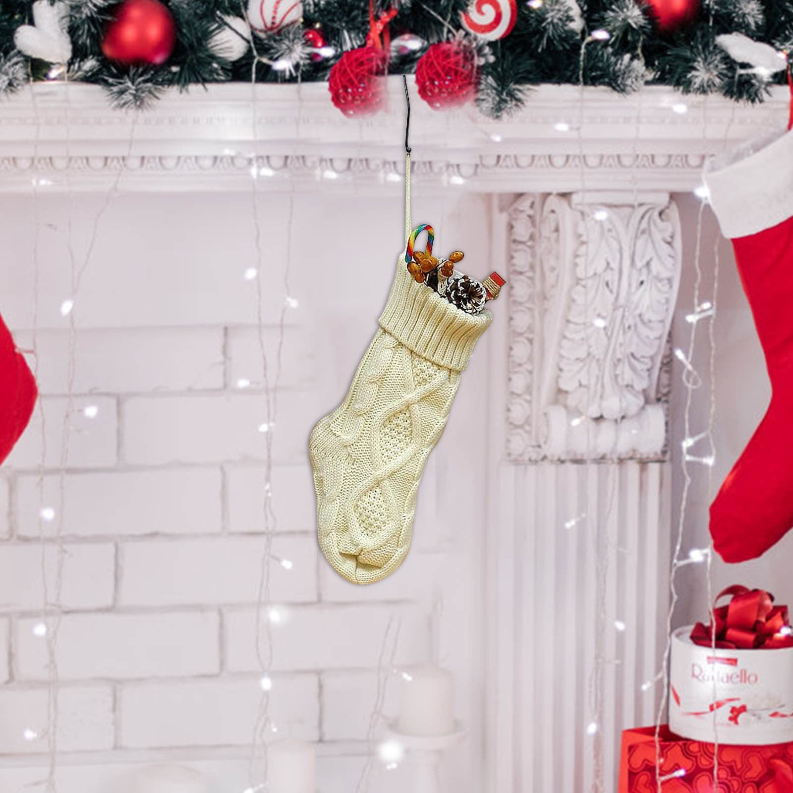 Christmas Decor Hanging Socks Knitted Socks Home Wall Decoration Gift Candy Bag 
