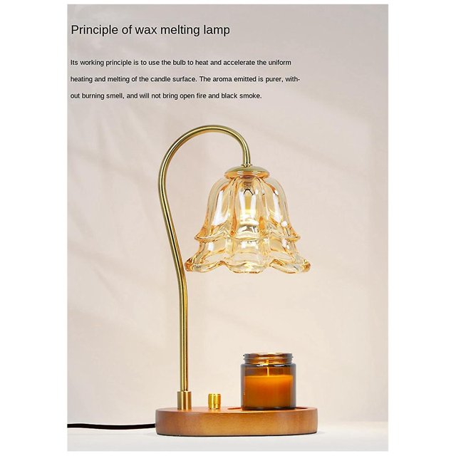 Electric Candle Warmer Lamp Flower Candle Warmer Lamp Button Switch With Adjustable 3 Gear Aromatherapy Table Lamp