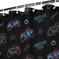 thumbnail image 3 of Neon Controllers Games Symbols Black Pattern Shower Curtain 36"x72" ,Bathroom Decorative Shower Curtains Set with 12 Hooks,Modern Waterproof Washable Shower Curtain, 3 of 6