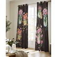 thumbnail image 5 of Pink Spring Floral Sheer Curtains 63 Inch Length 2 Panels Set for Living Room/Bedroom, Farmhouse Botanical Wooden Retro Art Kitchen Curtains Grommet Semi-Sheer Curtains Window Treatments 42"x63"x2, 5 of 7