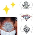 thumbnail image 1 of 3Sets Jewels Waterproof Gems Glitter Breast Jewels Tattoo Rhinestone GlitterChest Body Mermaid Temporary Tattoos Stickers for Party Rave Festival Makeup, 1 of 5