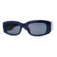 thumbnail image 1 of Lunettes de Soleil Rétro Rectangulaires à Monture Épaisse pour Femmes Bleu, 1 of 4