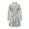 thumbnail image 5 of DISNIMO Hummingbird Dress Kids Floral Long Sleeve Dress Kids Girls School Dresses Size 4-5 Year-Old Dresses with Collars for Girls Dresses with Button Front Girl Midi Dress Fall Skater Dress Girls, 5 of 7