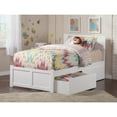 thumbnail image 6 of Orlando Twin XL Platform Bed with Flat Panel Foot Board and 2 Urban Bed Drawers in White, 6 of 8
