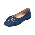 thumbnail image 2 of Domzle Womens Ballet Flats Suede Slip On Dress Shoes | Comfortable Round Toe Loafers,Low Heel,Cute Office Work Casual Shoes Navy 42, 2 of 5