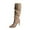Khaki, variant on Women's Slouchy Knee High Boots with Pointed Toe and Stiletto Heel for Casual and Dressy Occasions