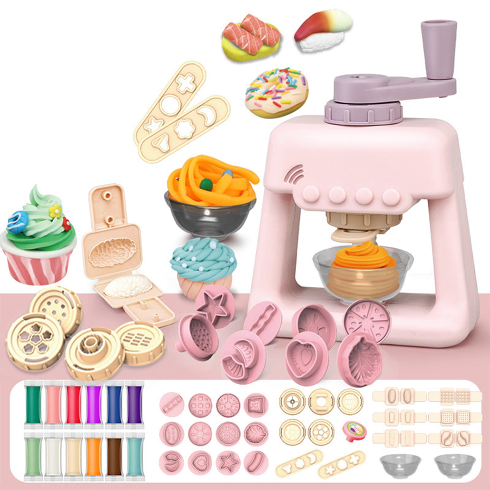 Color Dough for Kids Play Toys, Noetoy 26 Pcs Ice Cream Maker Machine Color Dough Set with 12 Cans Dough for 3 4 5 6 7 8 Year Old Girls Boys Kids