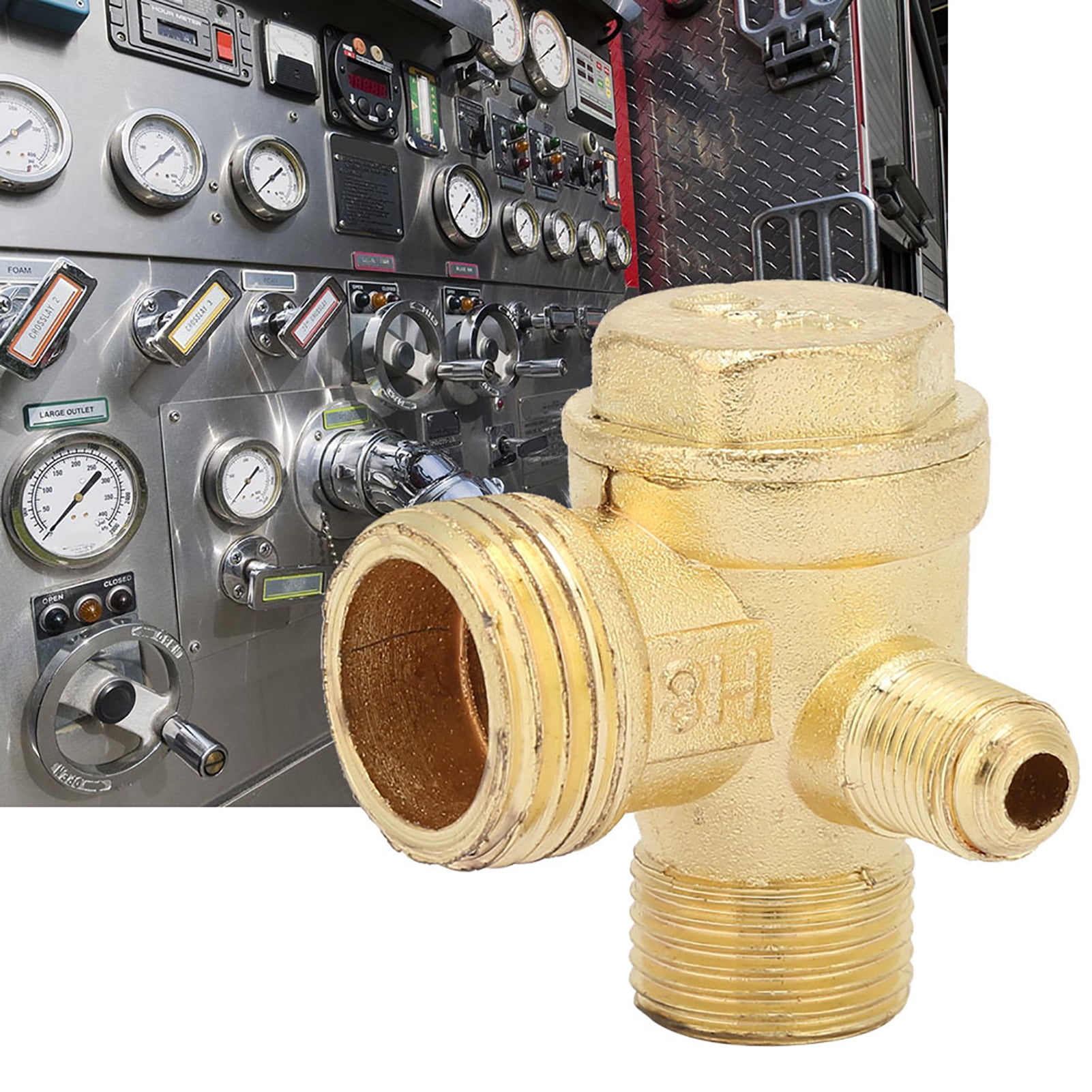 Air Compressor Check Valve,Brass Male Threaded 3 Port Connectors Tube Connect 