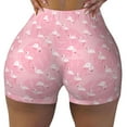 thumbnail image 2 of Haiem Flamingos and Flowers No Front Seam Biker Shorts for Women Yoga Workout Gym Bike Shorts with Tummy Control Moisture-Wicking-Small, 2 of 9