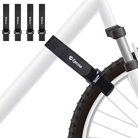 Epessa Bike Rack Strap Bike Wheel Stabilizer Straps,Stonger Grip with Gel,Adjustable (4XBlack)