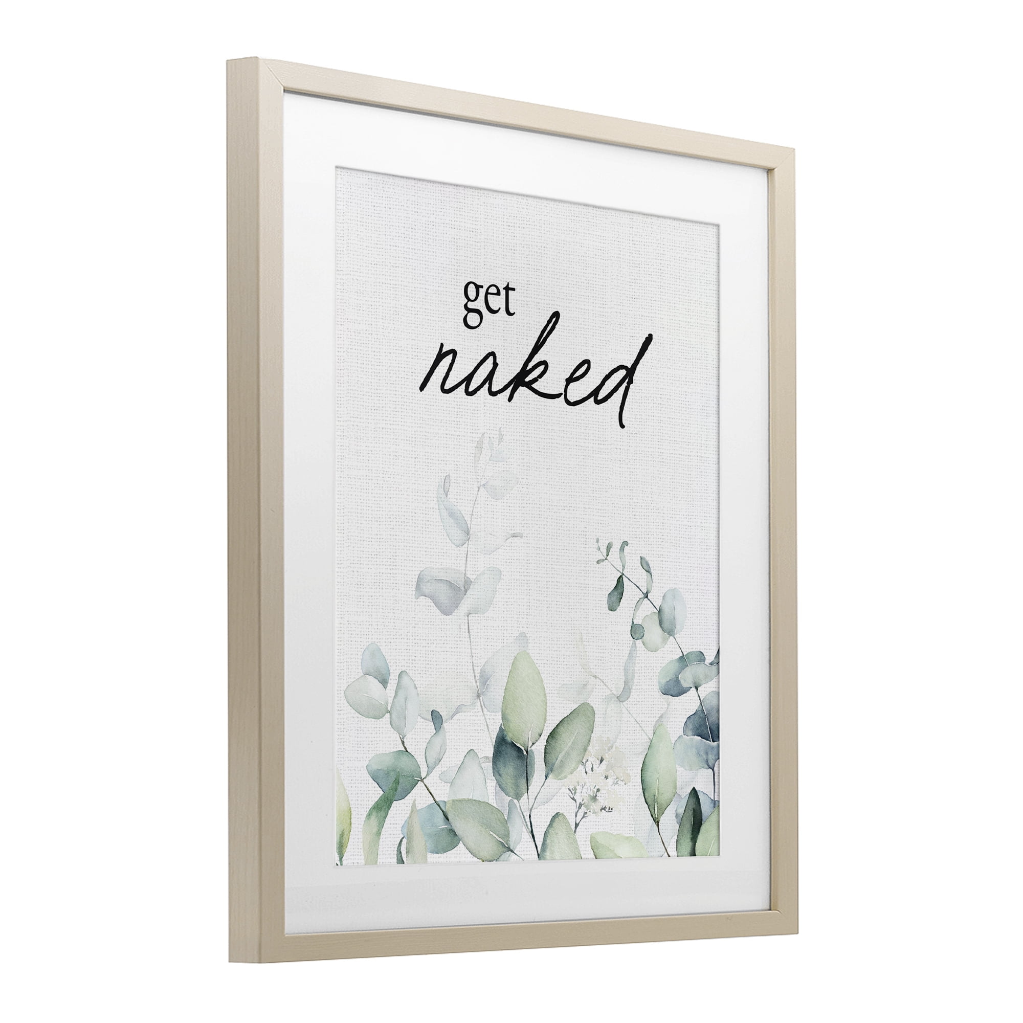 Get Naked Minimal Herbs Birch Framed Print Under Glass, design by Lettered and Lined