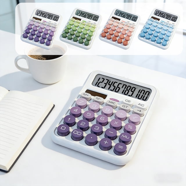 Sentmoon Desk Calculator Calculator Dualss Power Solar and Battery Desktop Calculator 12 Digits Large LCD Display Standard Function Calculator for Office Home Business Daily Use