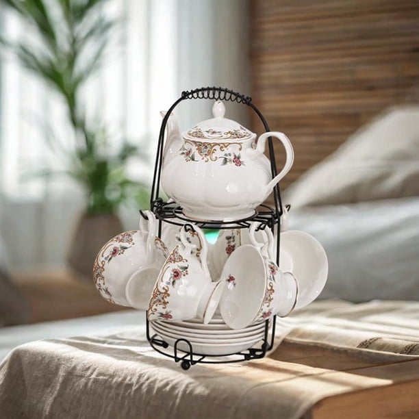 Soporte de tazas de café soportador de tazas de café con 6 colgadores de gancho stand tazón de café tazón de café encimera para mostrador de cocina