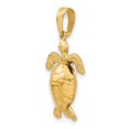 thumbnail image 5 of Real 14kt Yellow Gold Solid Polished 3-D Moveable Turtle Pendant; for Adults and Teens; for Women and Men, 5 of 5