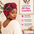 thumbnail image 3 of African Head wrap Headbands for Women Turbans Hair Wraps Headband Pre-Tied Pattern Bonnet Turban Knot Beanie Cover Head wrap Hat 4 PCS, 3 of 7