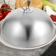 thumbnail image 4 of WORGEOUS Cubierta de acero inoxidable para bistec Teppanyaki Dome Tapa de plato Anti salpicaduras de aceite Cubierta de alimentos Herramienta de cocina para restaurante Hogar (20 cm), 4 of 8