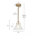 thumbnail image 6 of Uolfin Modern Mini Pendant Light, 1-Light Gold Kitchen Island Pendant Light with Seeded Glass Shade, 6 of 9
