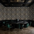 thumbnail image 2 of Baroque Peel and Stick Wallpaper Vintage Dark Damask Baroque Floral Gold Flourishes Wall Mural 17.7in x 9.8ft Self Adhesive Removable Wall Paper Renter Friendly Wallpaper for Bedroom Livingroom Men, 2 of 8
