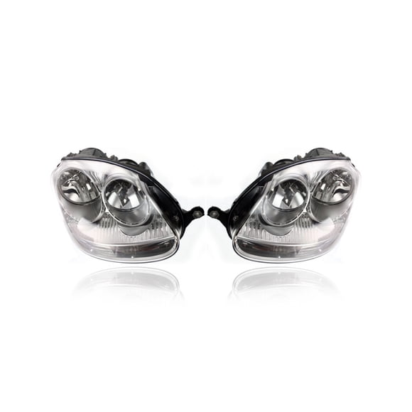 Headlight Assembly - Compatible/Replacement for '05-10 VW Volkswagen Jetta Sedan, 06-09 GTI/Rabbit, 09-09 Jetta Wagon - Halogen Chrome Interior - Pair, Left + Right Set - 1K6941006S, 1K6941005S CAPA