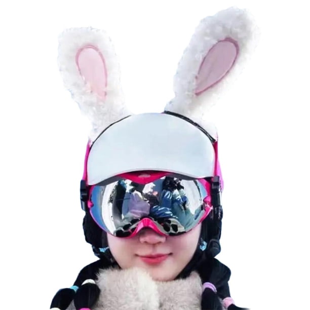 Accesorio para casco EZLIFE con orejas de conejo de peluche C7X9