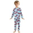 thumbnail image 3 of joogoo Cartoon Fire Trucks 2 Piece Long Sleeve Tee and Pants Cotton Pajama Set 8Y, 3 of 7