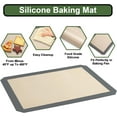thumbnail image 3 of Baking Sheet Tray Cooling Rack with Silicone Mat Set, Stainless Steel Cookie Pan For Oven, Set of 9 (3 Sheets + 3 Racks Mats), Warp Resistant & Heavy Duty & Easy Clean, Grey, 3 of 6