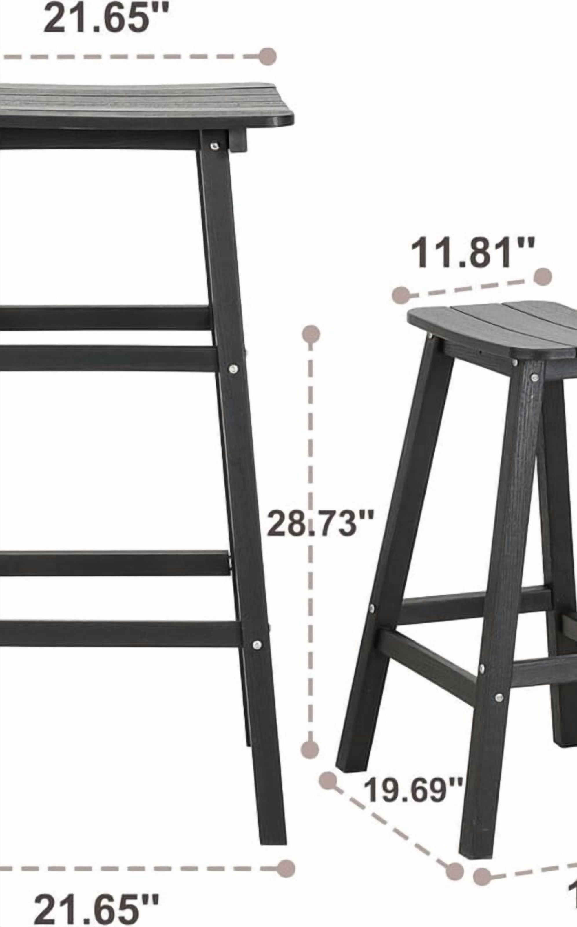 Outdoor Bar Table, HDPE Patio Bar Table, All Weather Height Patio Tables, Outdoor Bar Height Table, Tall Bistro Pub Table for Outside Deck, Porch