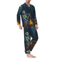 thumbnail image 2 of Sikiie Moonlit Skeleton Campfire Mens Pajama Set, Soft Warm Long Sleeve Sleepwear, Cozy Button-Down Pjs for Men-XX-Large, 2 of 7