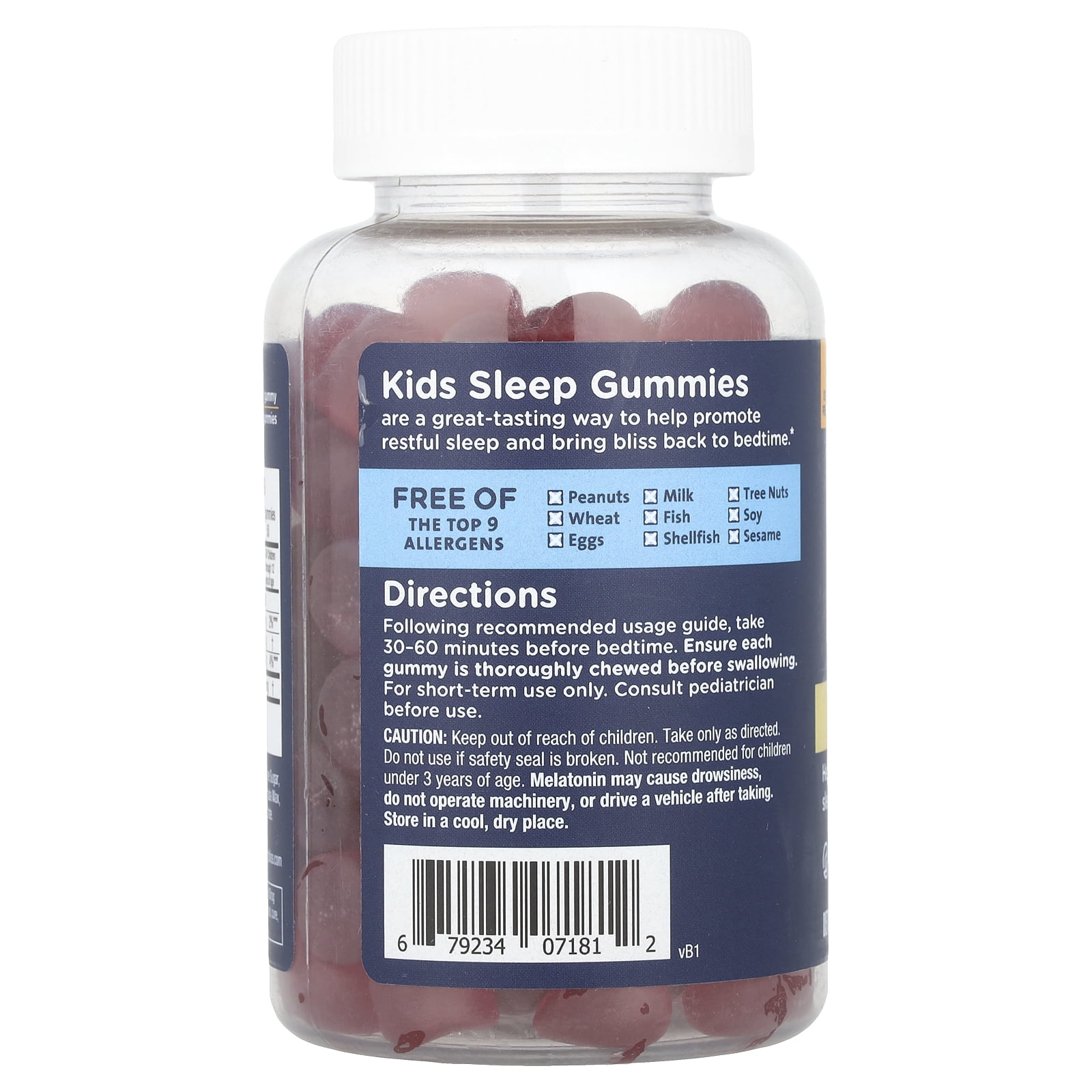 Mommy's Bliss Kids Sleep Gummies With Melatonin, Ages 3 Years+, Strawberry, 1 mg, 100 Gummies