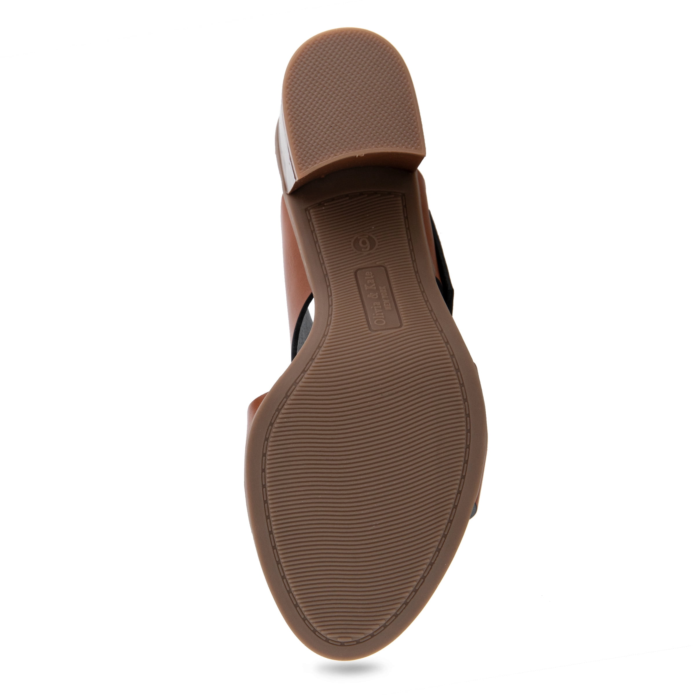 Alexis Bendel Ladies Cognac Vachetta Leather Heel Sandals Size 6.5