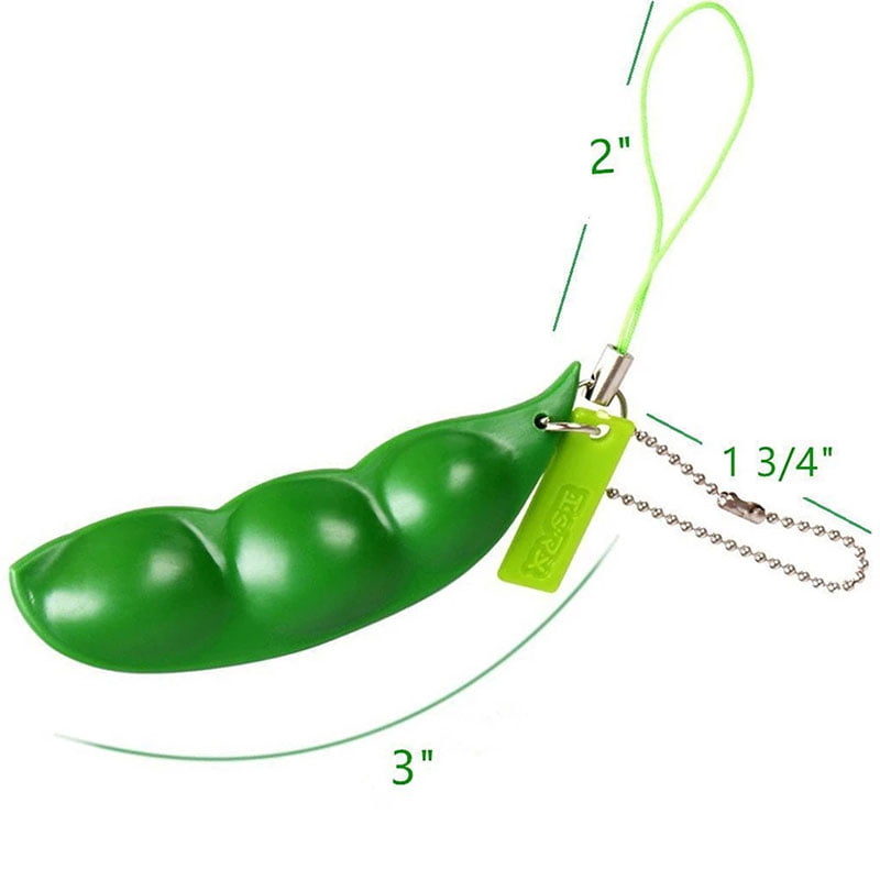 Infinite Squeeze Edamame Toy Peas Beans Keychain Decompression Anti Stress AduUO 