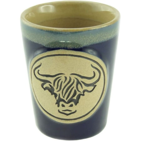 

Glen Appin Shot Cup Stoneware Scotland 1.5 fl oz(44ml) (Highland Cow Head - Blue)