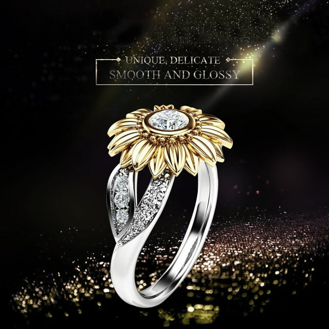Zircon Ring,Fashionable Female Copper Engagement Copper Ring Ring Leading Edge Technology