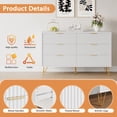 thumbnail image 6 of YouTrend White 6 Drawer Dresser with Fluted Wood and Metal Handles Legs for Bedroom Living Room Hallway, 6 of 10