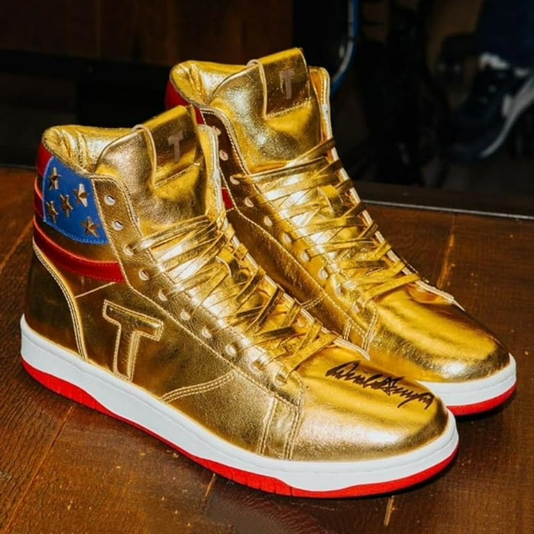 2024 Trump Never Sur render Sneakers for Men s Gold High Top Letter Fashion Casual Shoes