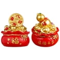 thumbnail image 1 of Shisuyan 2 Pcs Figurines de Sacs à Argent en Résine, Décoration de Gâteau de Nouvel An, 1 of 8