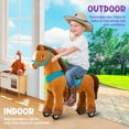 thumbnail image 3 of PonyCycle Ride-On Horse Toy for Kids, No Battery Riding Toy with Hand Brake, Indoor Outdoor Use, Ages 4-7, Brown, E437, 3 of 8