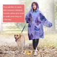 thumbnail image 4 of Purple Butterfly Flower Pattern Wearable Oversized Blanket,Wearable Blanket Hoodie for Adults,Cozy Hooded Blankets with Super Pockets,Super Warm Fuzzy Pullover for Women & Men, 4 of 6