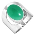 thumbnail image 1 of 925 Silver Ring For Women - Teens Natural Green Onyx Stone Silver Ring Size 9.5 May Birthstone Boho Silver Ring Size 9.5 Gift For Wife On Engagement 925 Silver Jewelry With Gemstone, 1 of 5
