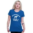 thumbnail image 4 of Happiness Loving A Pitbull Rescue Dog Womens Slim Fit Graphic Tee Brisco Brands L, 4 of 5