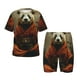 thumbnail image 1 of Fotbe Jungle Meditating Panda Pijama Estampada de 2 Piezas para Niños – Ropa de Dormir de Manga Corta Cómoda para Niños y Niñas, Camiseta y Shorts de Algodón-Large, 1 of 6
