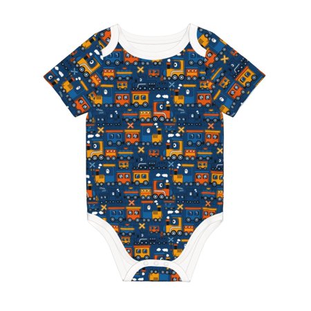 

Matuu Funny Steam Train for Baby Short-Sleeve Bodysuit Soft Cotton Comfortable and Breathable Perfect for Newborns and Infants