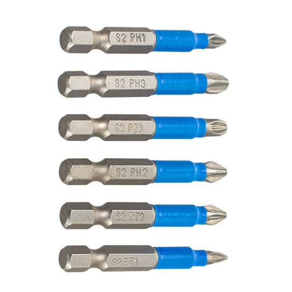 Ciwanning 6/12Pcs PH2 Crossed Screwdriver Set Magnetic Rustproof Impacts Drill Bit Steel Nonslip Hard Screwdriver