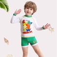 thumbnail image 6 of Baozhu 2Pcs Toddler Boys Rashguard Swimsuit Set,Kids Long Sleeve Cartoon Print Bathing Suit Swimwear,4-8 Years, 6 of 8