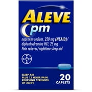 PM Pain Reliever & Nighttime Sleep Aid Caplets ‐ 20 Count (Pack of 6)