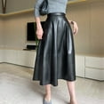 thumbnail image 5 of Fgnfyis Women's Autumn and Winter Leather Skirt Half Skirt PU Leather Umbrella Style for Evenings Wear Black XL, 5 of 5