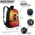 thumbnail image 4 of Uorisanigo Flaming Football Kids Backpack School for Girls Boys 6-12 Year Casual Sport Daypack Bag Elementary Kindergarten for School, Camps and Travel with Adjustable Padded Straps, 4 of 6