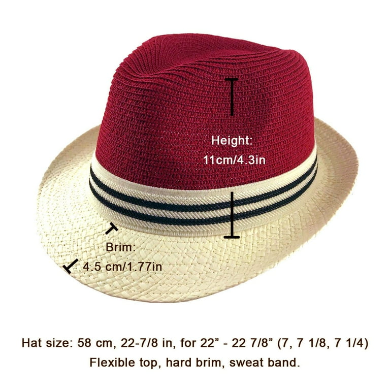 SILVERFEVER Fedora Hats Mens Women Sun Beach Derby Panama Summer