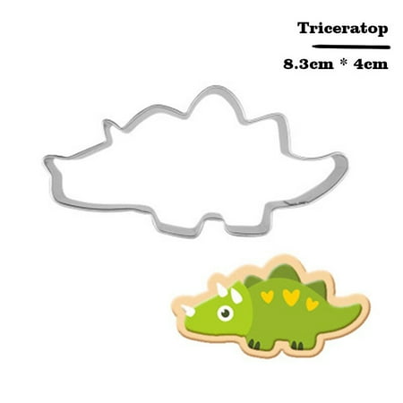 

3D Stainless Steel Jurassic Dinosaur Elements Cookie Cutters Metal Cookie Mold Fondant Stamp Baking