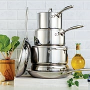 Tramontina Signature Tri-Ply Clad Stainless Steel 10-Piece Cookware Set with Lids, Dutch Oven, Pots & Pans Kitchen Set, Induction-Ready, Oven-Safe, Dishwasher-Safe